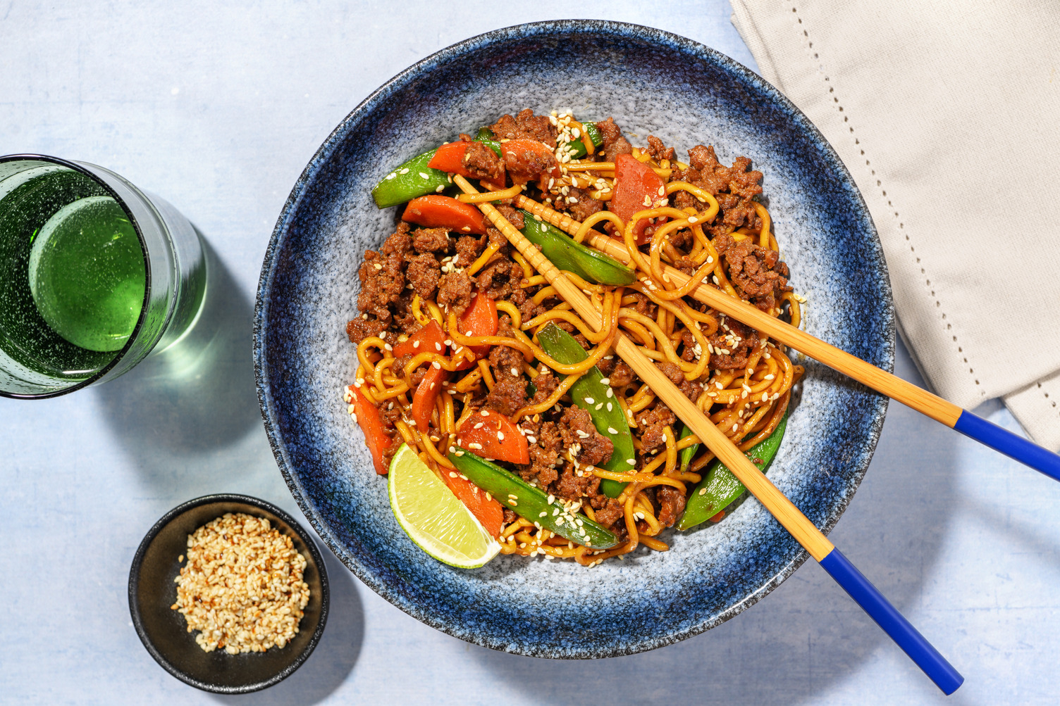 Indonesian Style Spiced Honey Meat-Free Mince Noodles