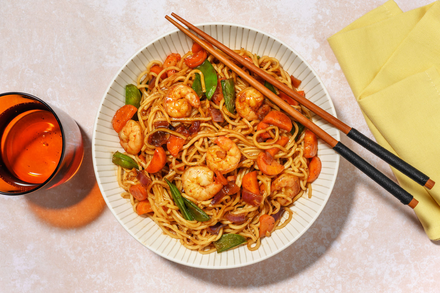 Yakisoba Inspired Prawn Egg Noodles