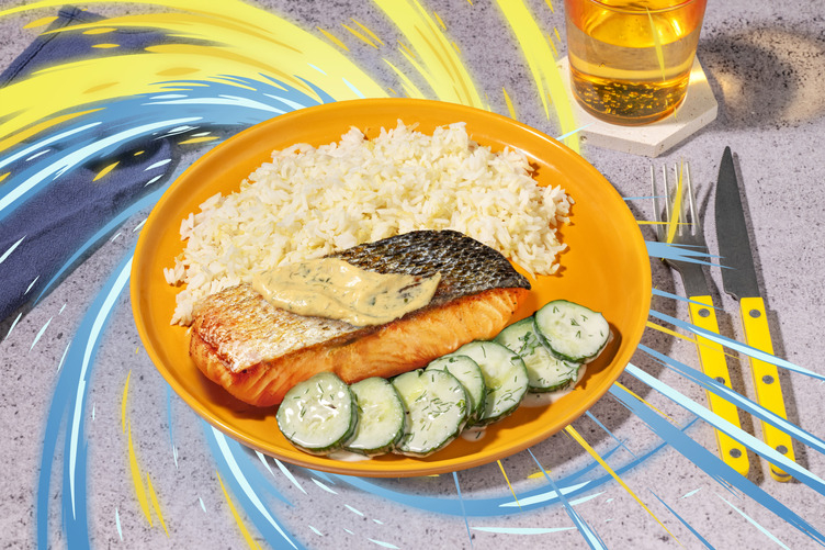 Lachs mit cremiger Lawinen-Soße inspiriert von Shnebedeck