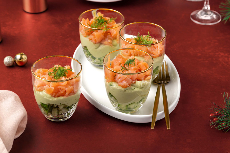 Røkt laks- og agurkparfait