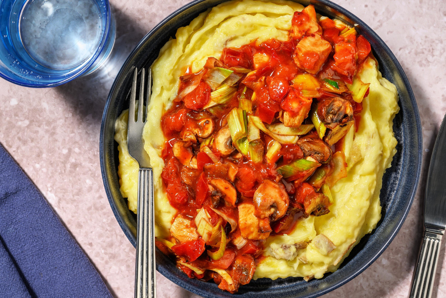 Red Wine Double Chicken, Mushroom and Leek Stew