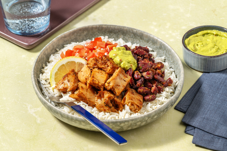 Bol mexicano de heura con guacamole