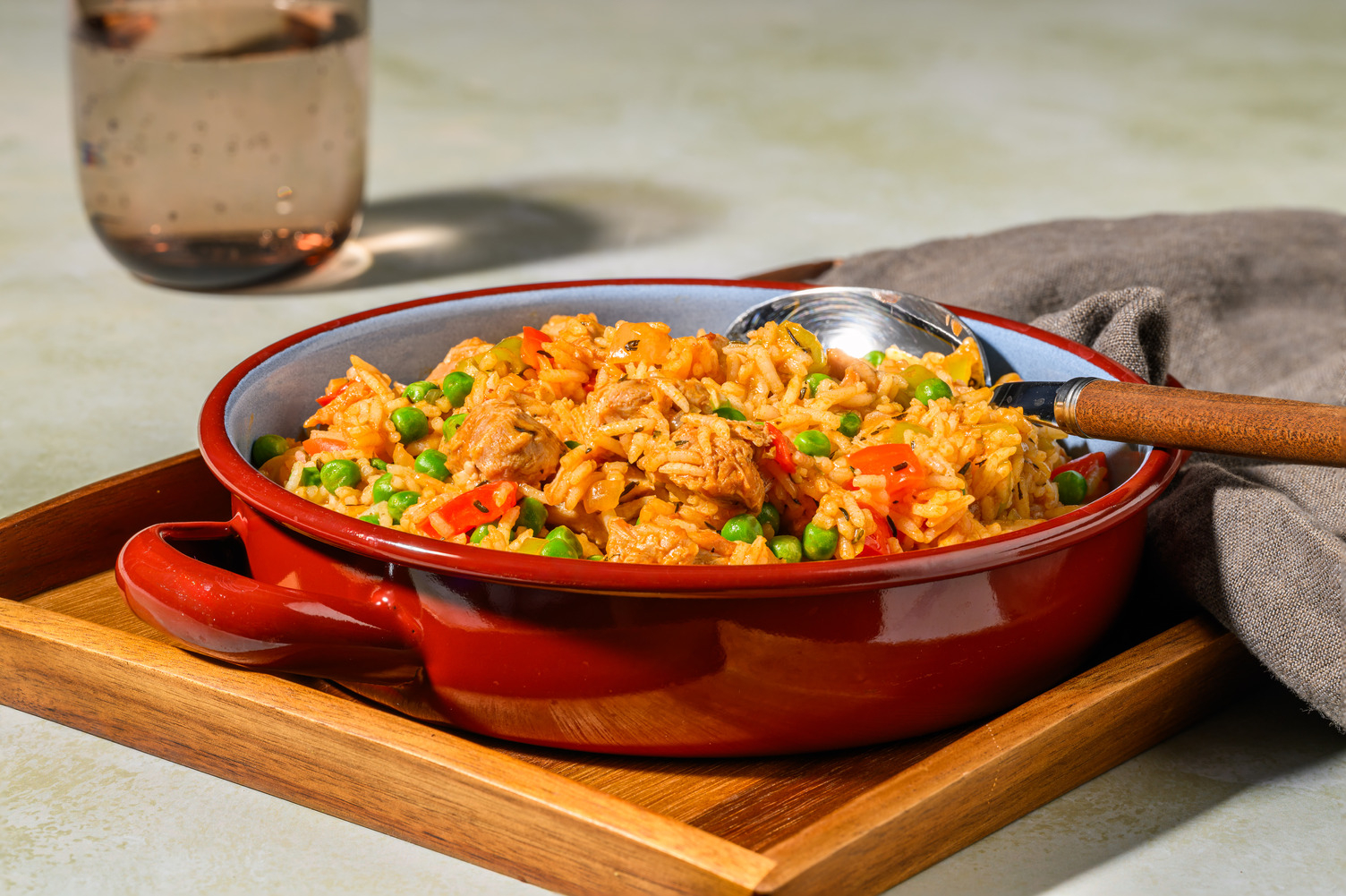 Arroz sencillo de pollo al tomillo