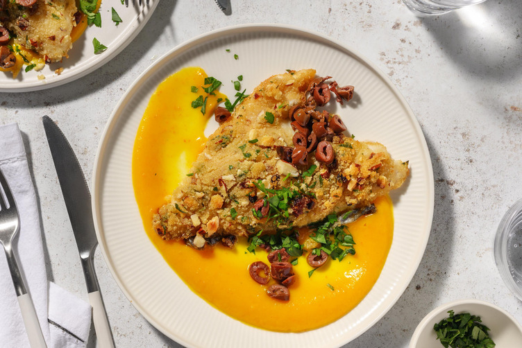 Orata a beccafico panata all'uvetta e mandorle