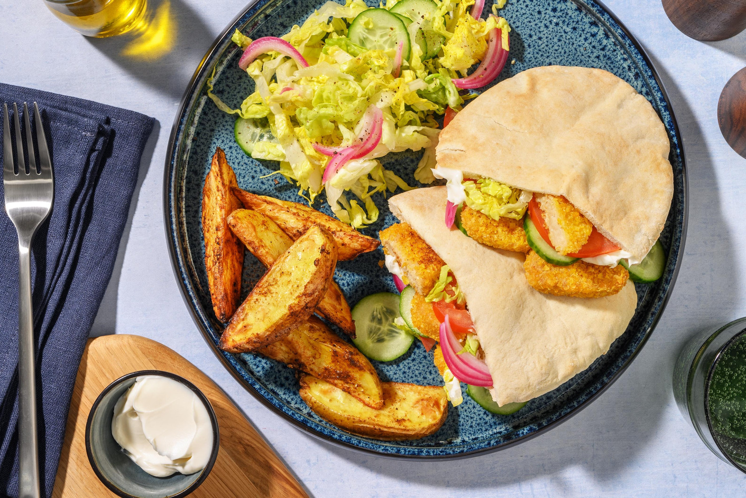 Pita med veganske nuggets