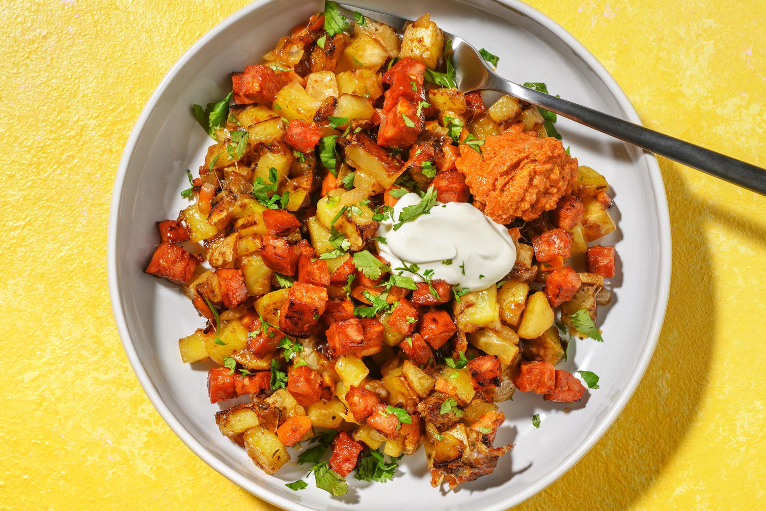 Quick cowboy chorizo and potato hash