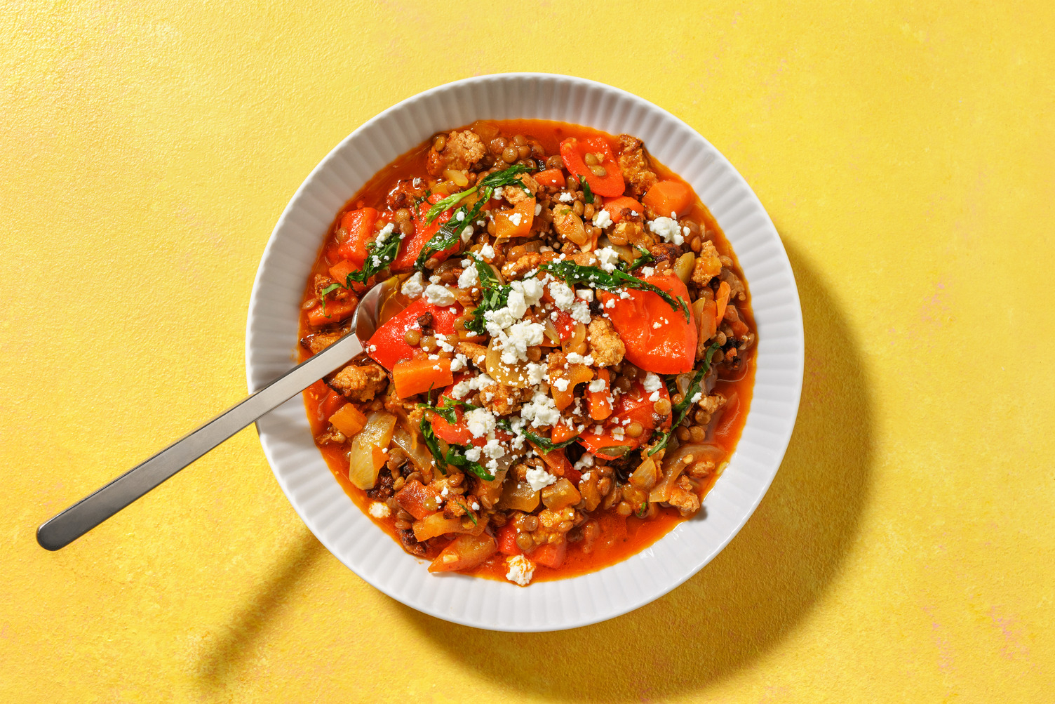 Hurtig italiensk svinekøds- og linsesuppe