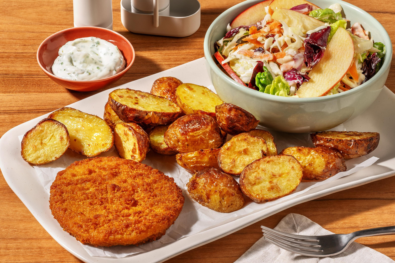 No-Fish Burger with Ravigote Dressing