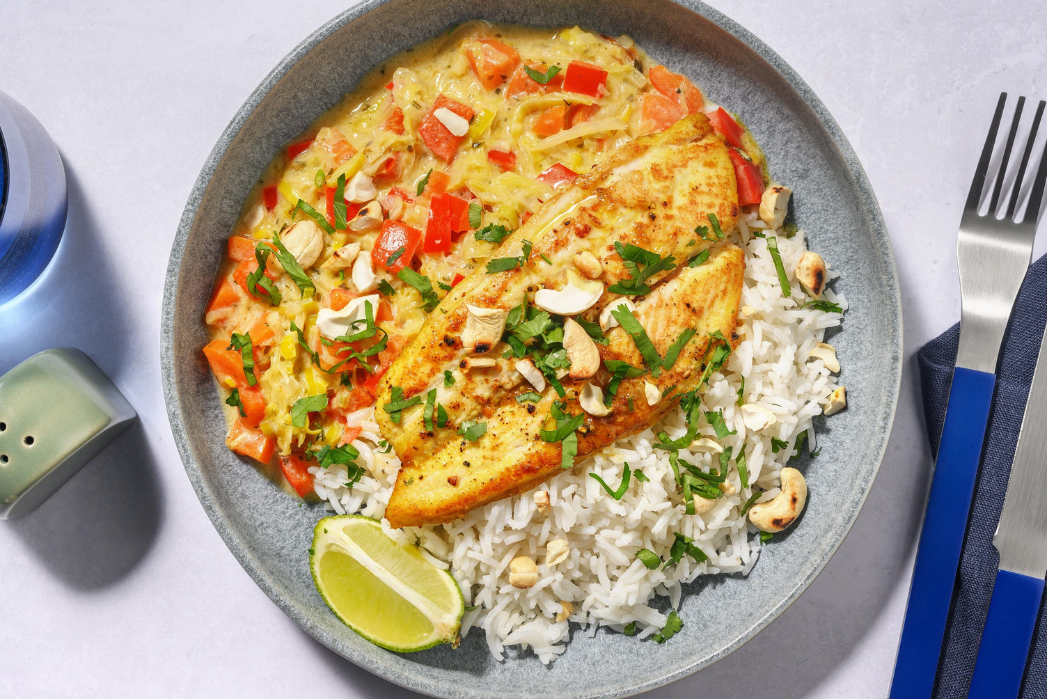 Filet de pangasius au curry vert