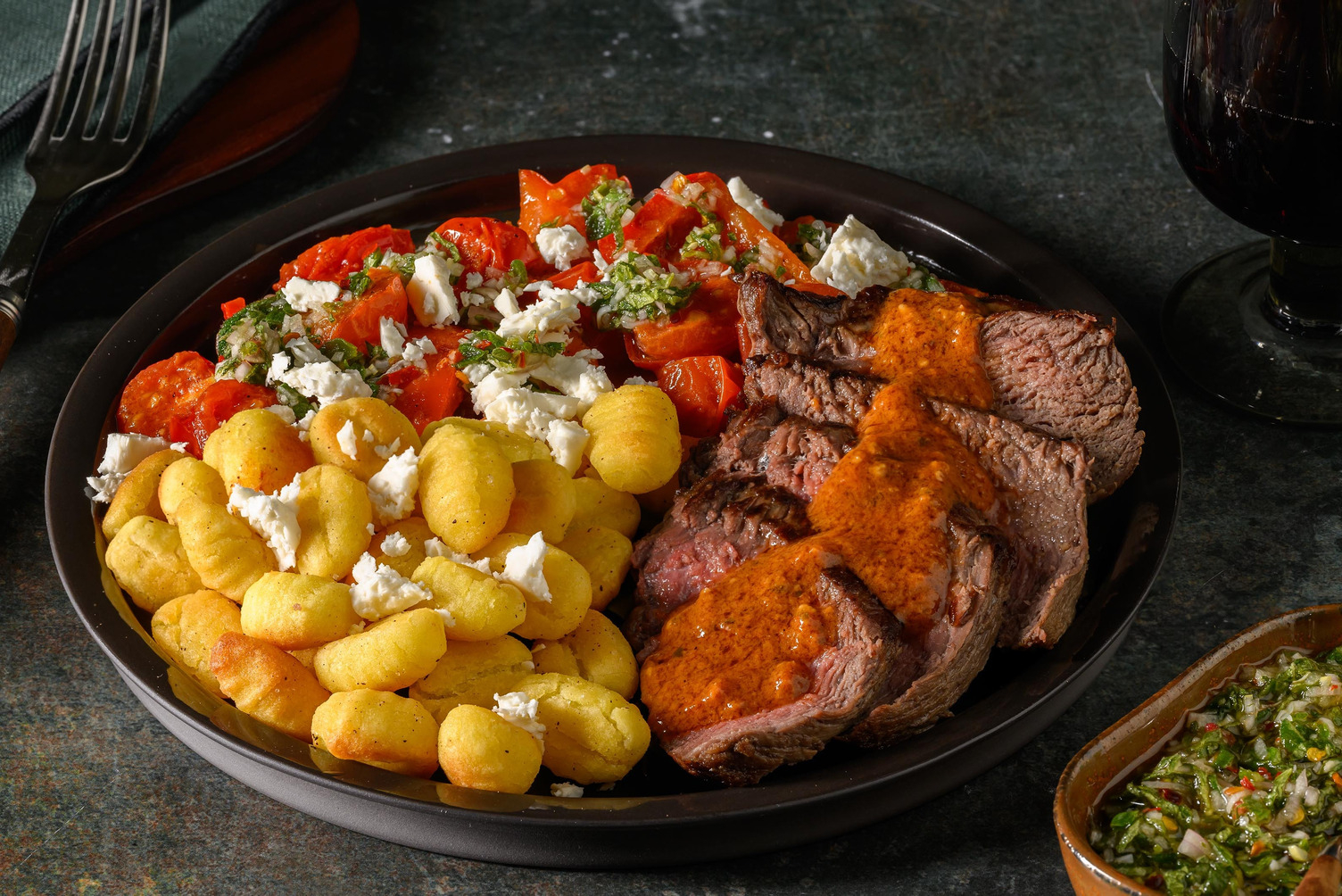 Rumpstek och calabrese- och smörsås