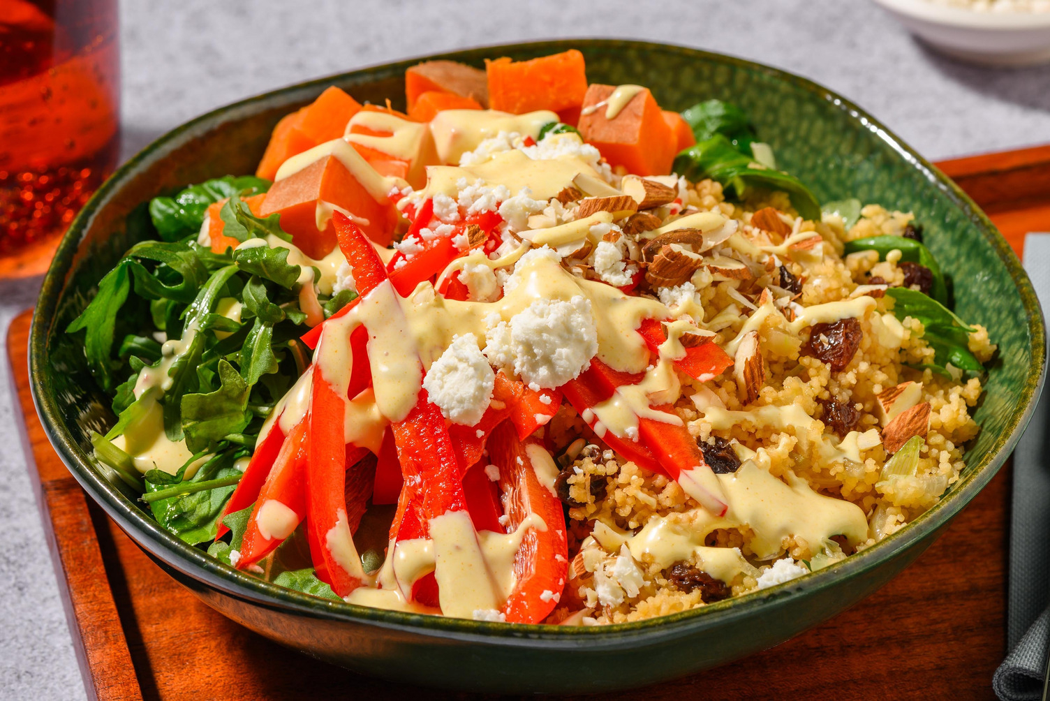 Couscousbowl met witte kaas