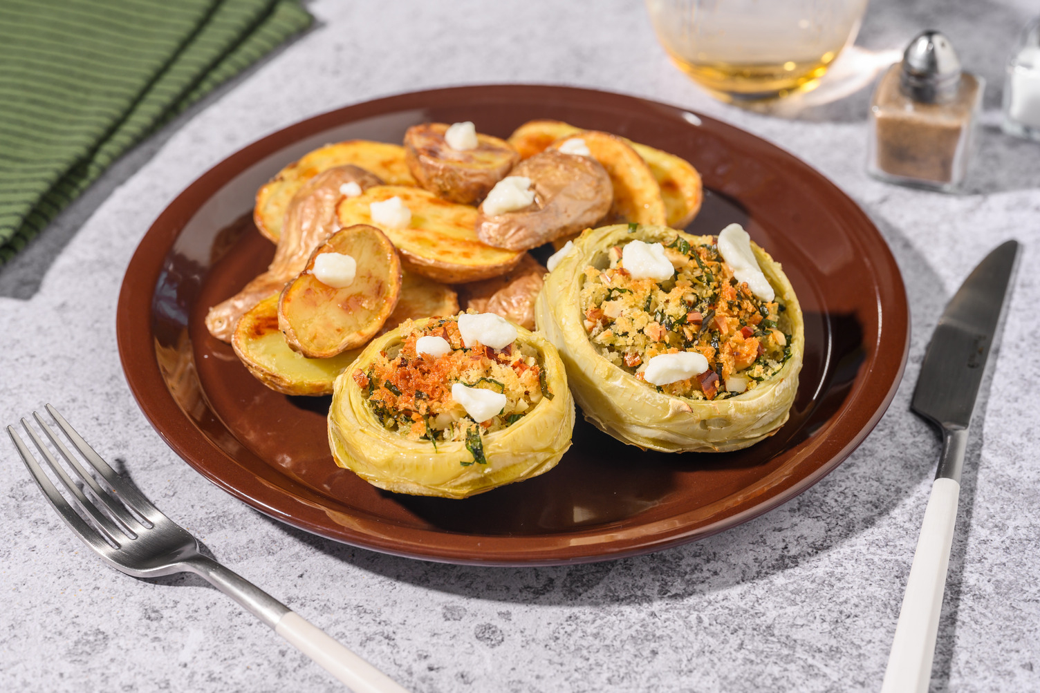 Cuori di carciofo gratinati e scamone