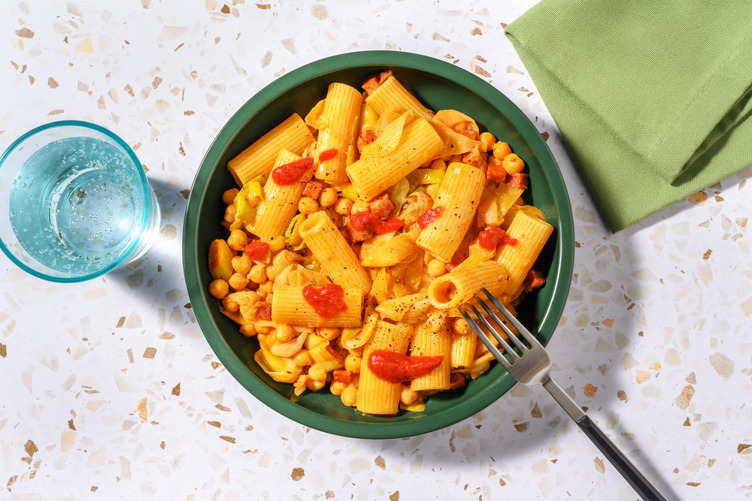 Cajun Chorizo and Chickpea Pasta with Prawns