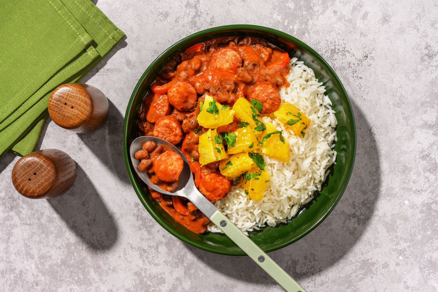 Feijoada Inspired Smoked Sausage & Black Bean Bowl