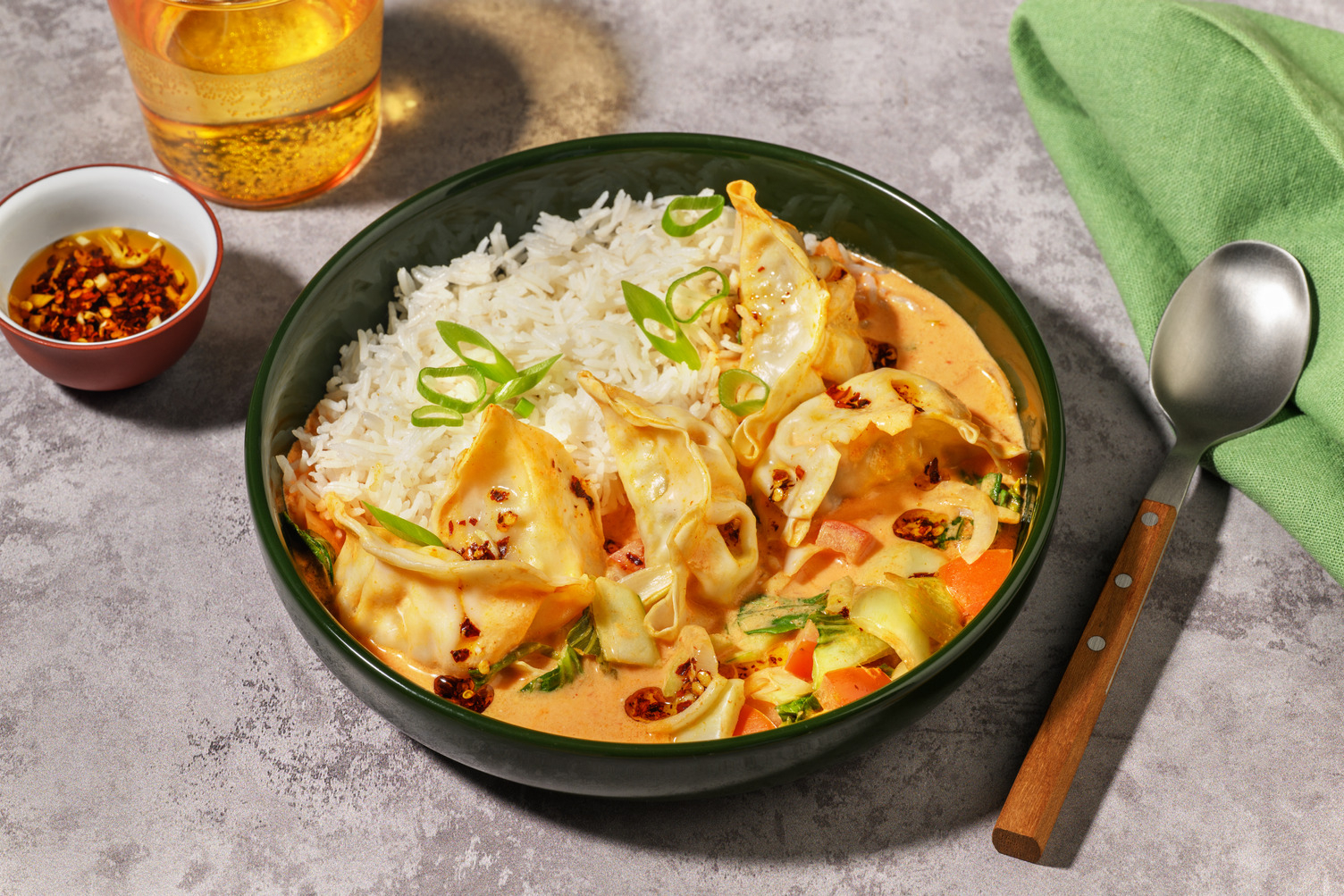 Thaicurry med gyozas