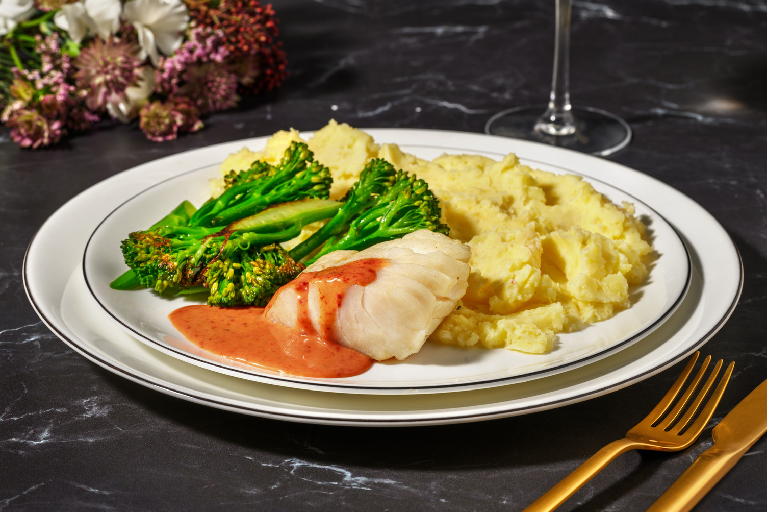 Bacalao con salsa de sobrasada de Mallorca y miel 