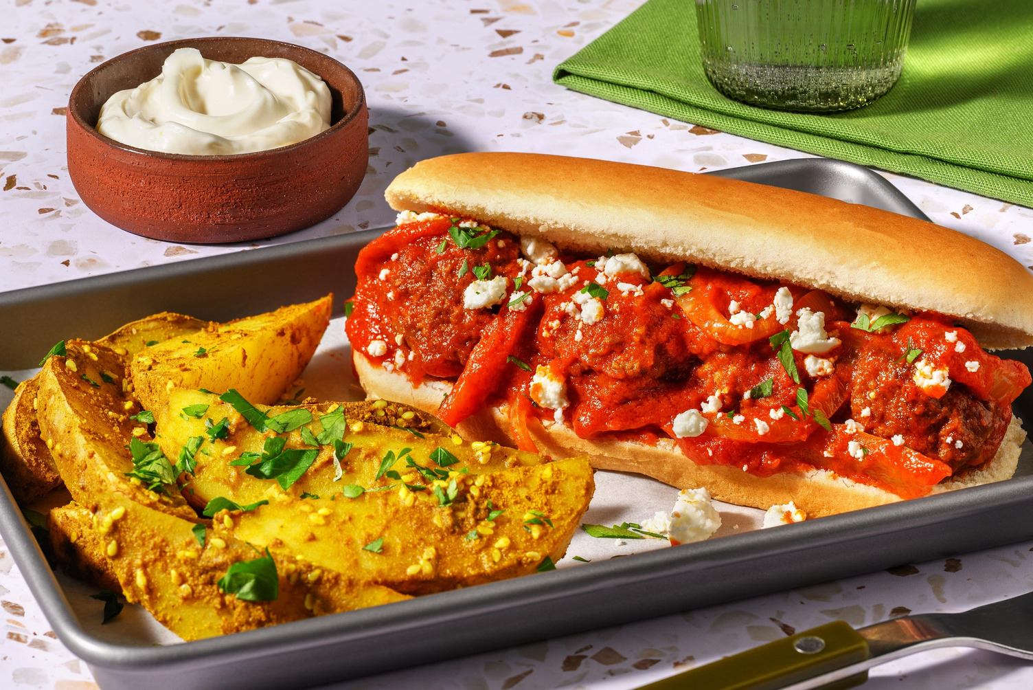 Fusion broodje gehaktbal met witte kaas