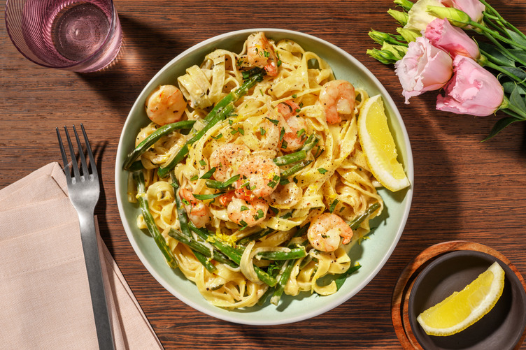 Creamy Prawn Linguine with Irish Bacon