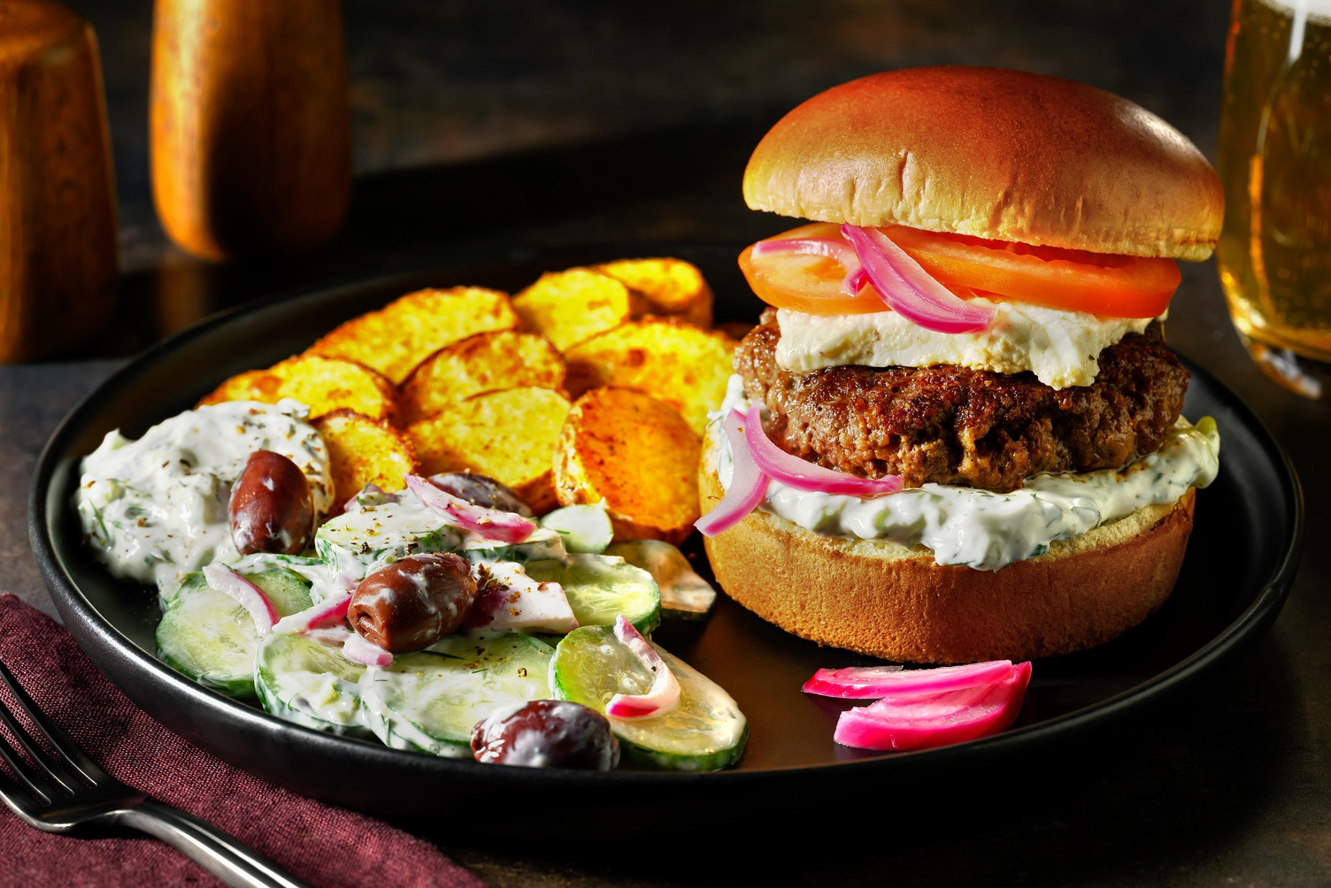 Bifteki Burger mit Bio-Rinderhackfleisch