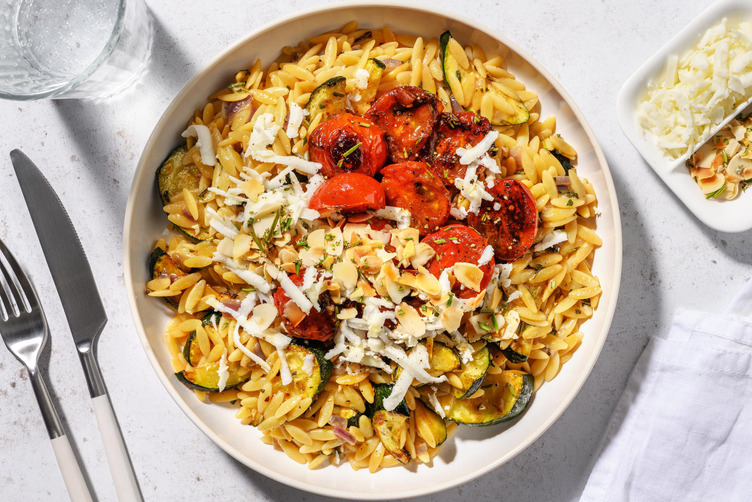 Orzotto au fromage de chèvre et courgette