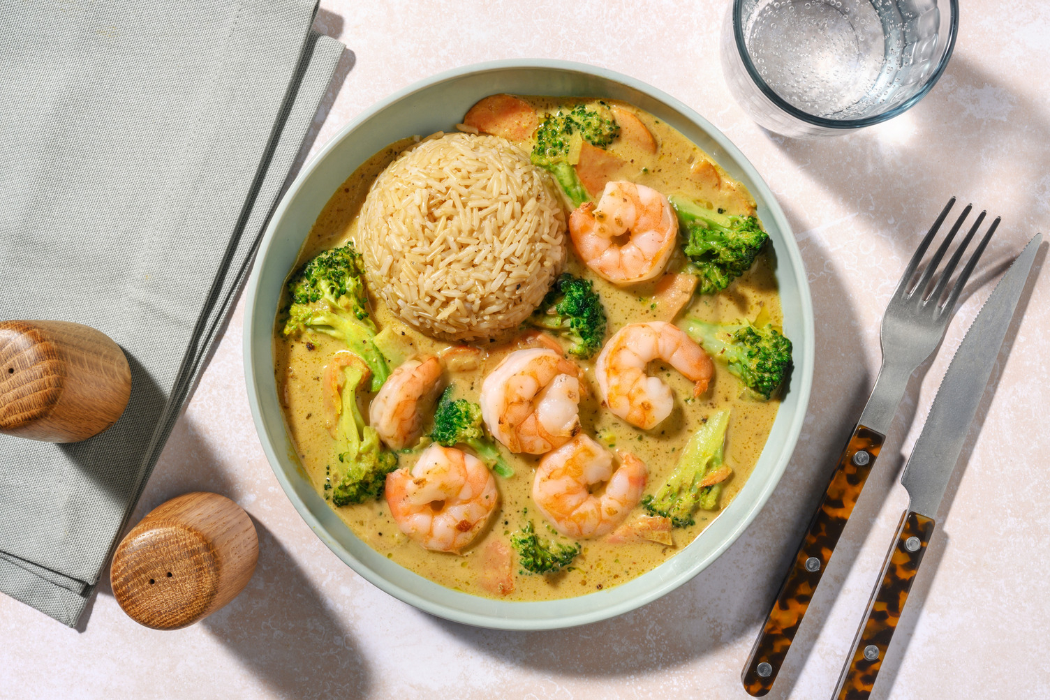 Crevettes & curry vert parfumé