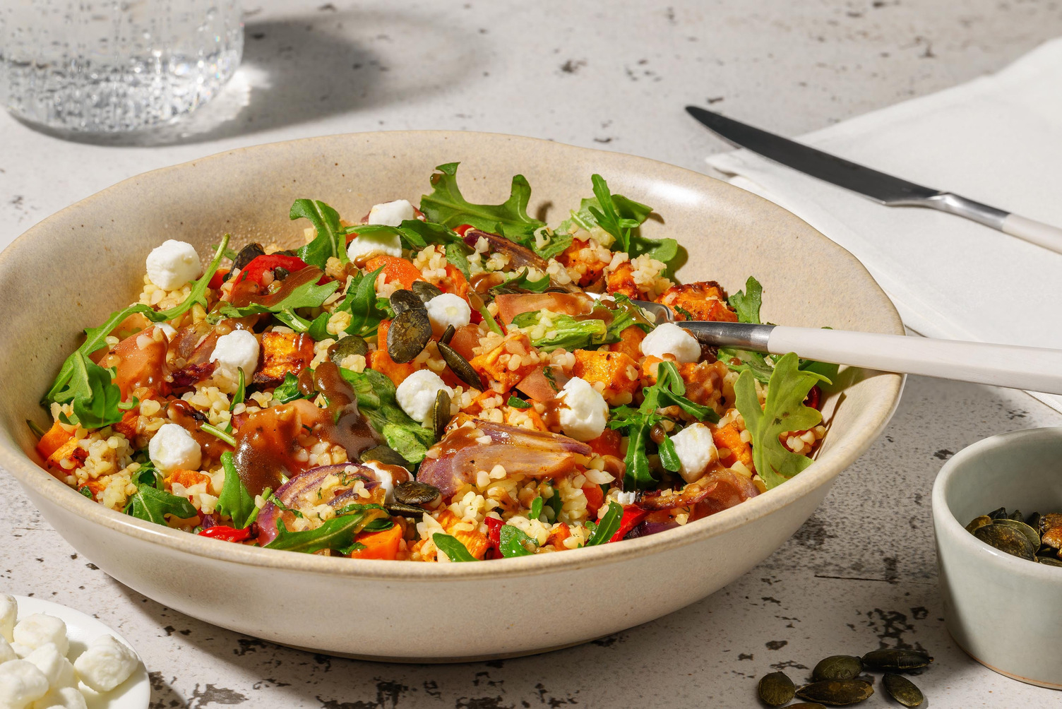 Bulgursalade met gegrilde groenten