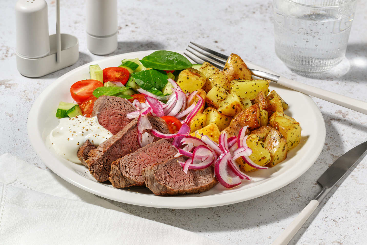 Greek-Style Beef Rump & Supergreen Salad