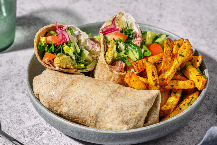 Vegetariske falafelwraps