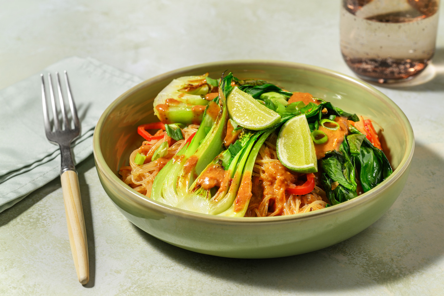 Konjaknudelsalat mit Pak Choi