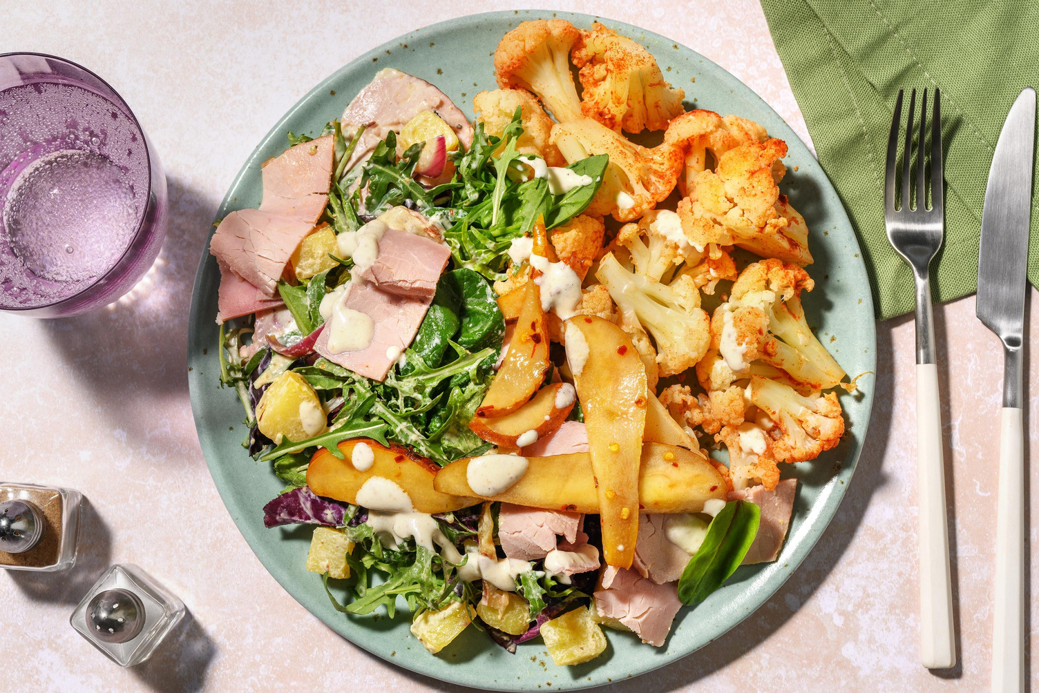 Blumenkohlsalat mit Kochschinken