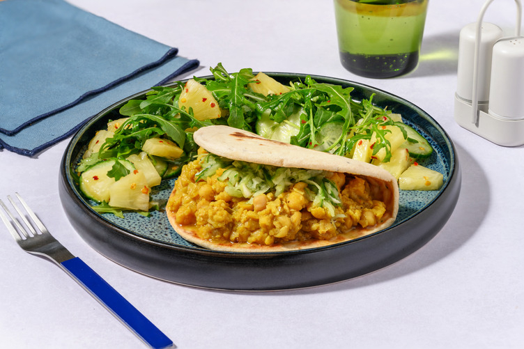 Trinidadian Style Chickpea Doubles with Prawns