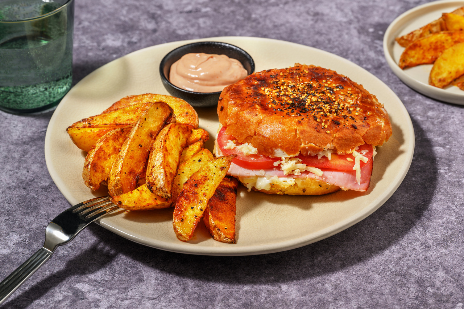 Croq'Burger jambon, fromage & tomate