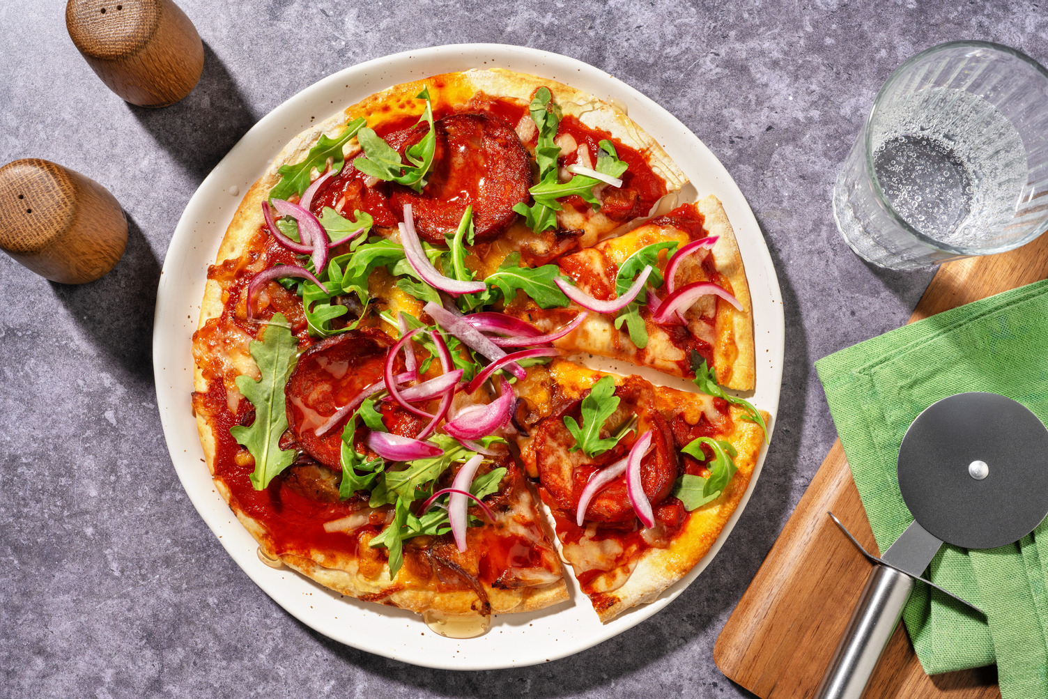 Ready to Roll Tex-Mex Style Cheesy Chorizo Pizza