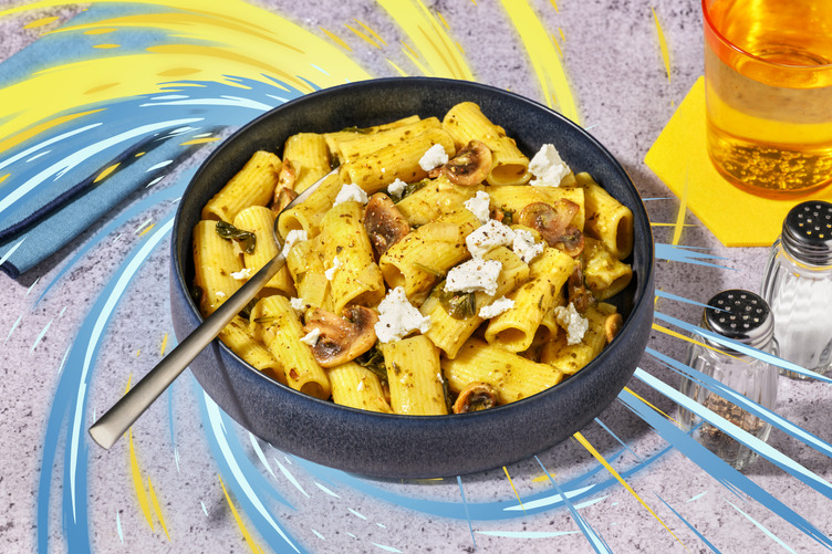 Pâtes chèvre-épinards pour Dresseur en herbes