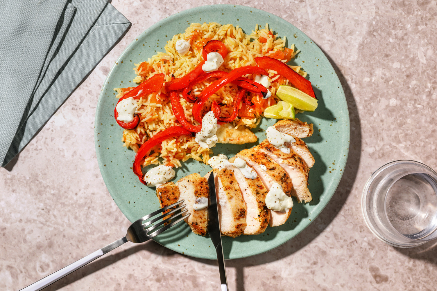 Poulet mariné à la mexicaine & poivron rôti