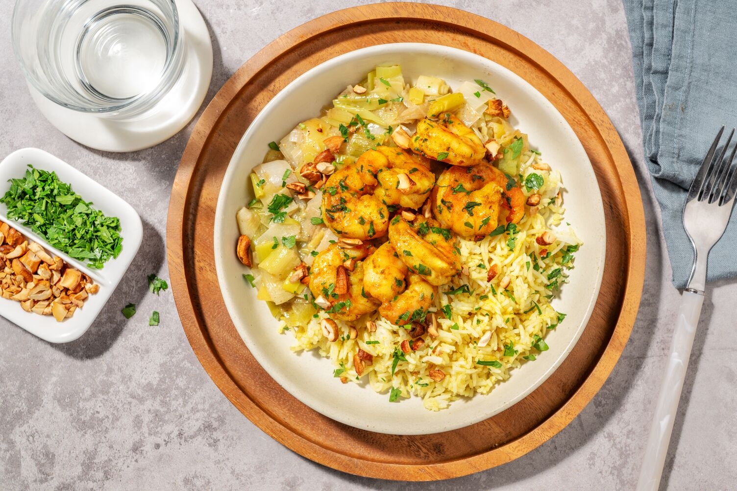 Bowl Énergie : crevettes, poireau & persil