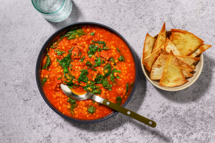 Soupe chorizo-lentilles à l'espagnole
