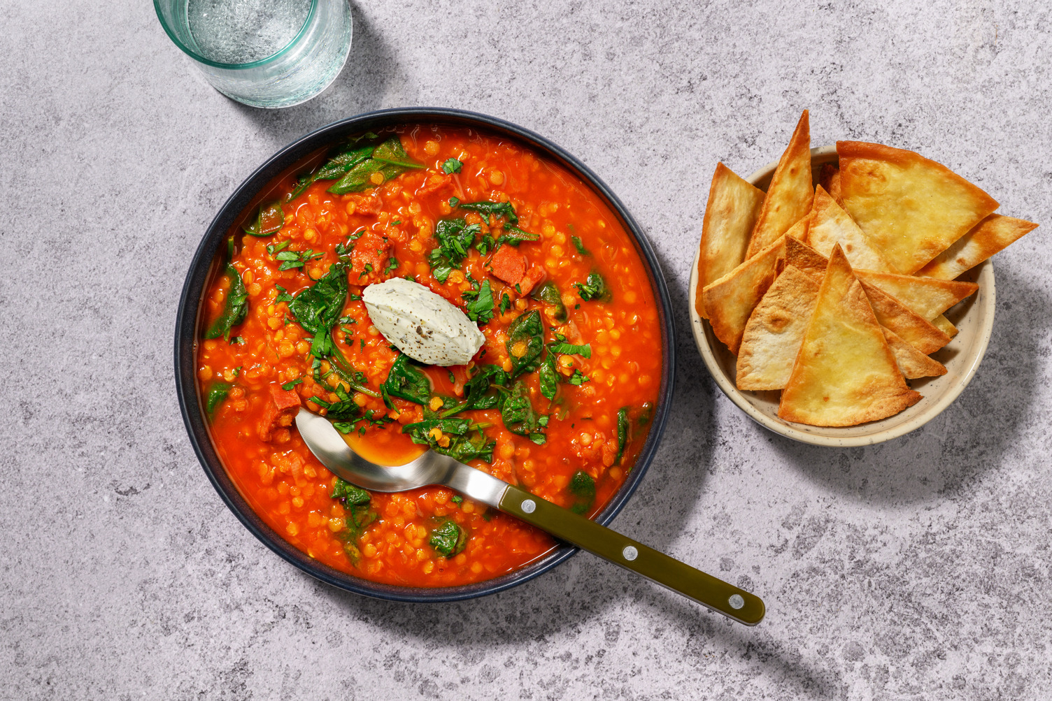 Soupe chorizo-lentilles à l'espagnole
