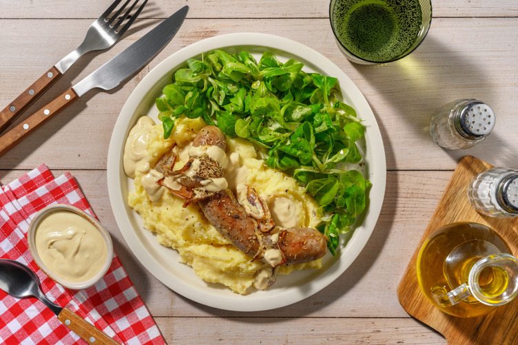 Saucisse & purée au panais façon bouillon