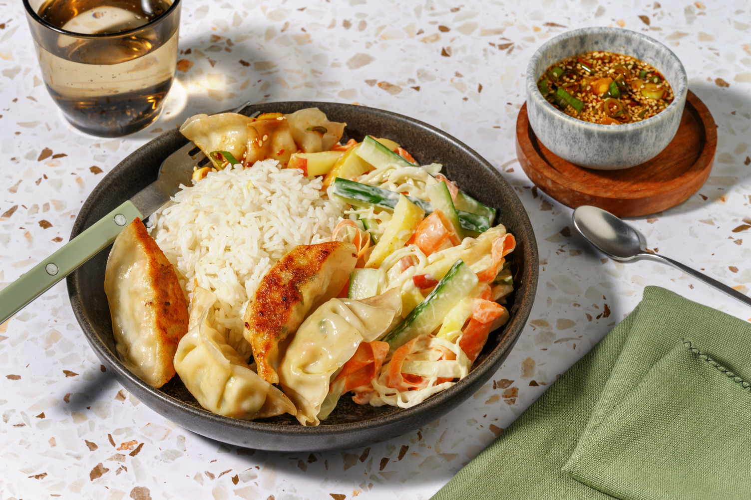 Stekta grönsaksgyozas