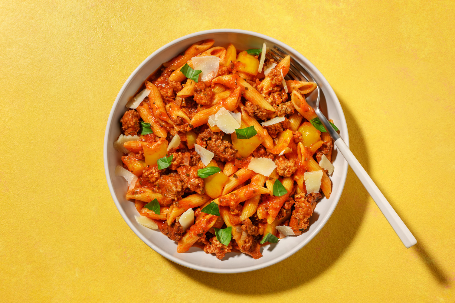 Arrabiata på blandfärs