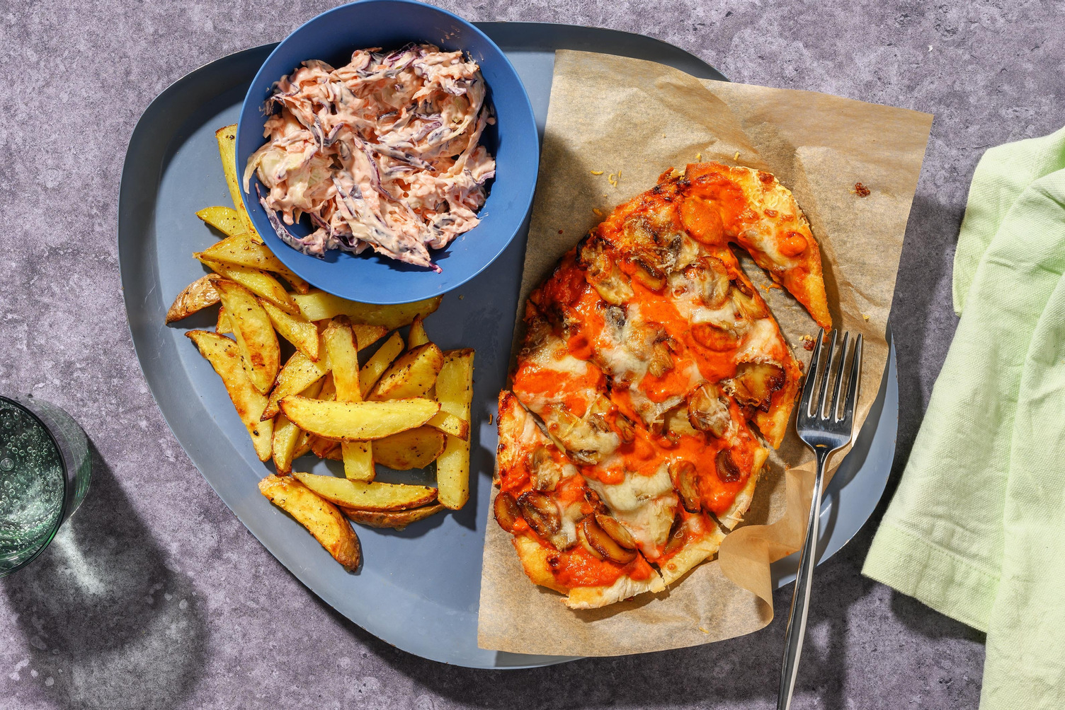 Creamy Gochujang and Mushroom Naanizza