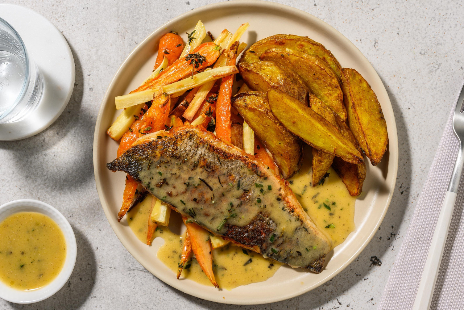 Pangasiusfilet in zelfgemaakte rozemarijnboter