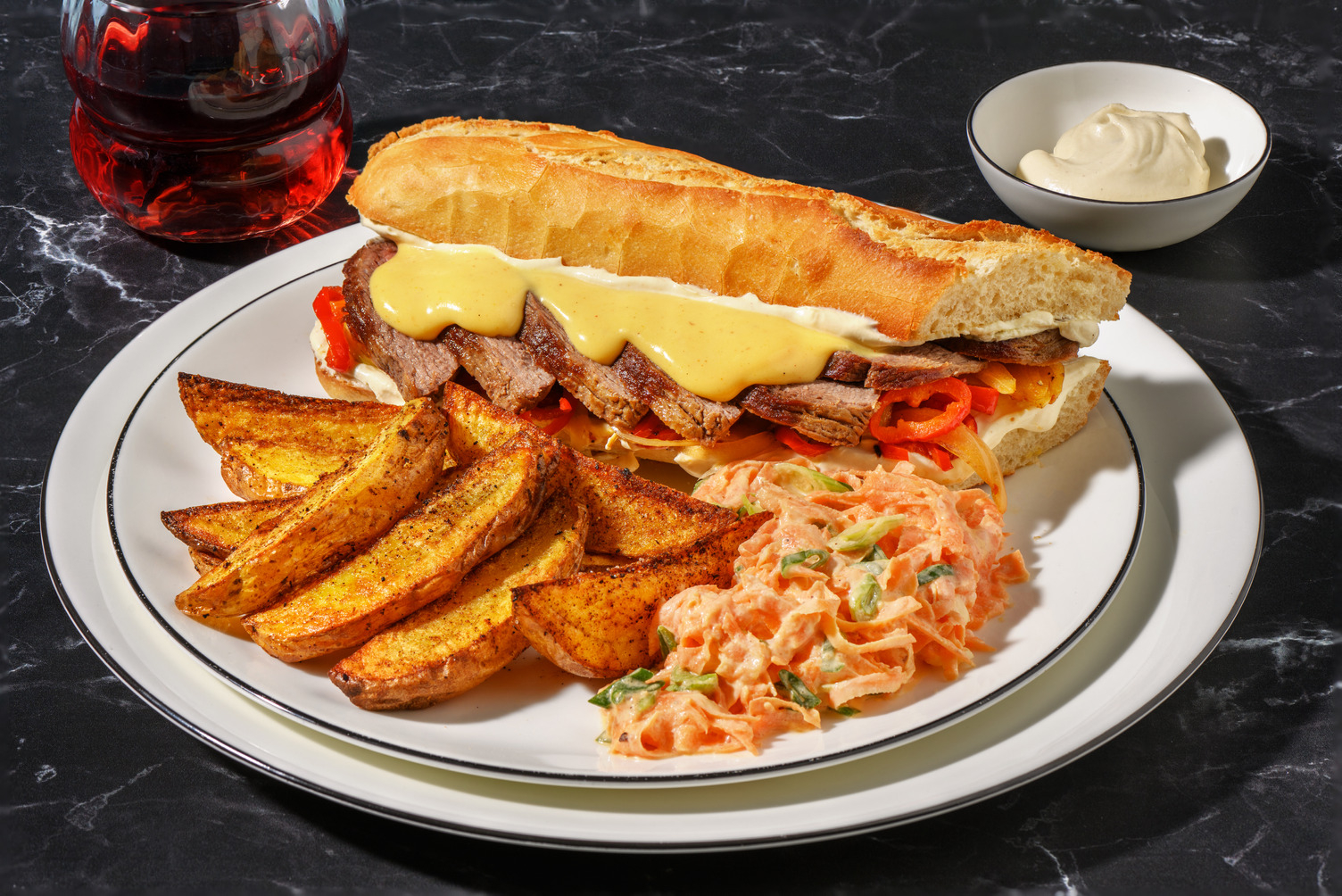 Philly Cheesesteak Sandwich mit Bio-Rindersteak