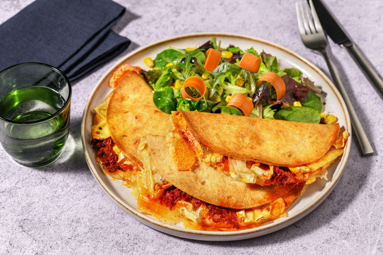 Quesadillas exprés de sobrasada de Mallorca con camembert