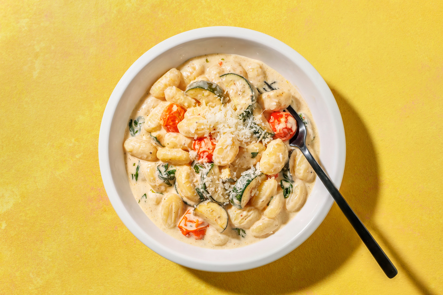 Gnocchi flash à la crème de basilic & pecorino