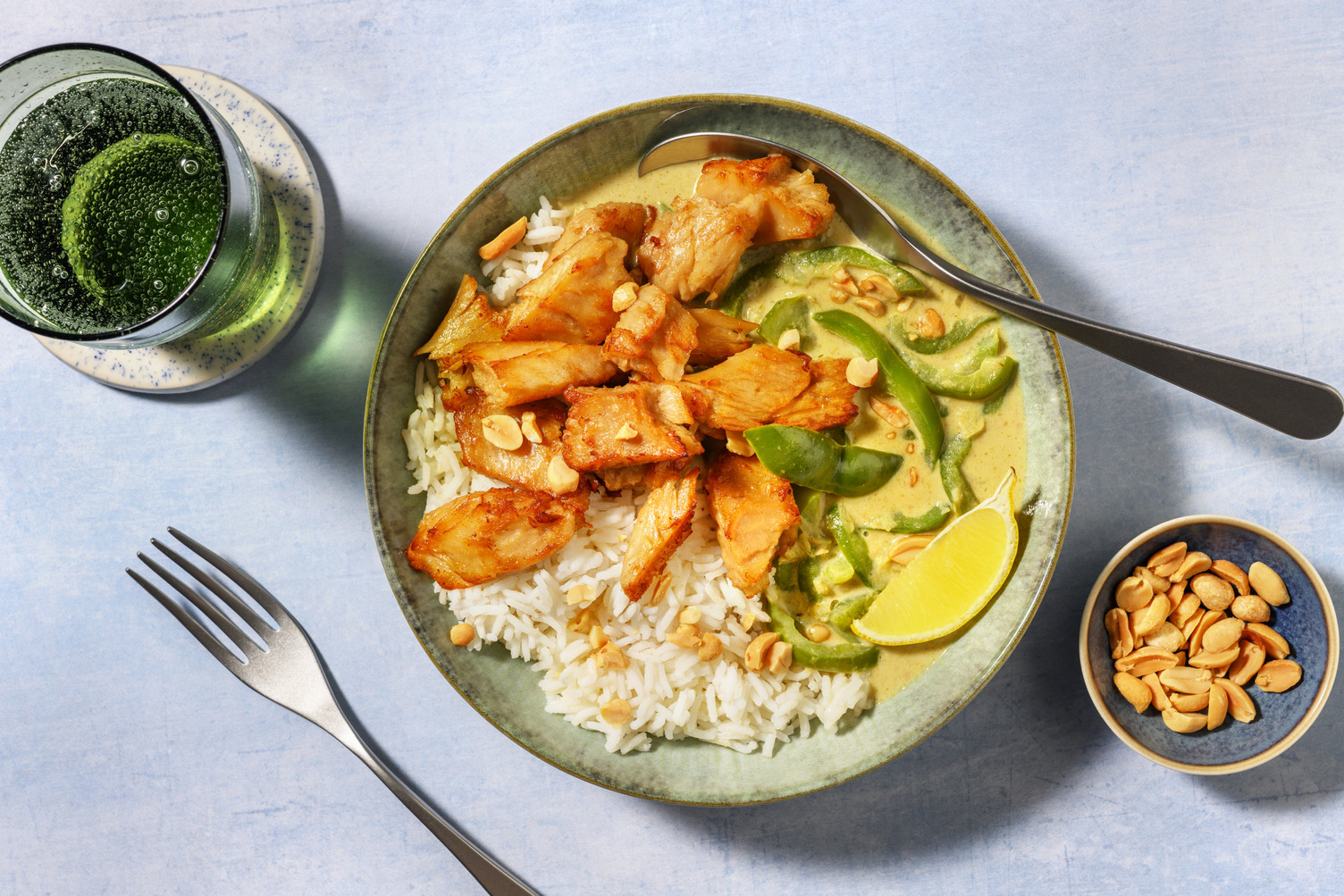 Émincés veggie au curry vert & lait de coco