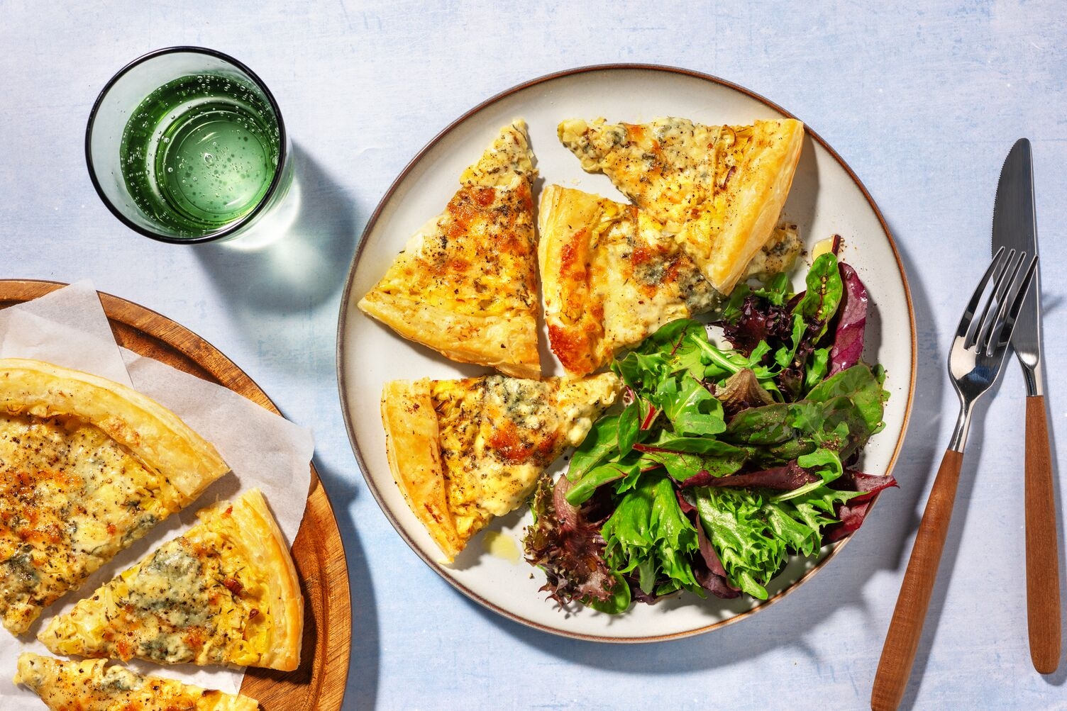 Tarte fine au poireau fondant & fromage bleu