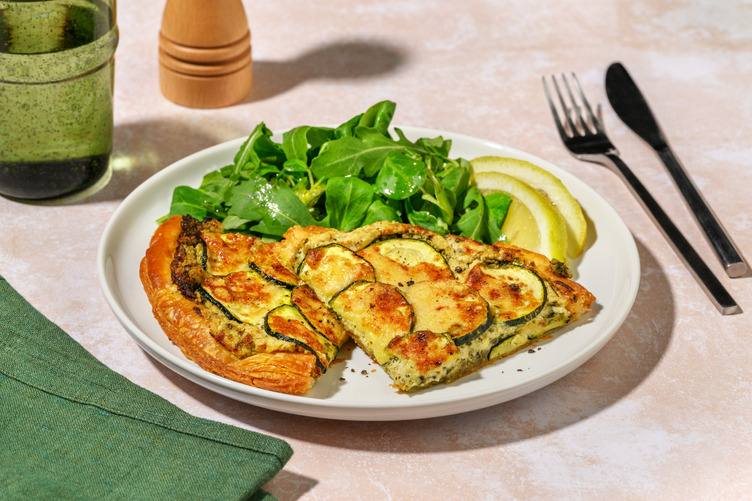 Tarte fine aux courgettes, ricotta & basilic