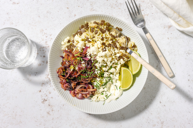 Mjadra libanaise : lentilles & oignon doré